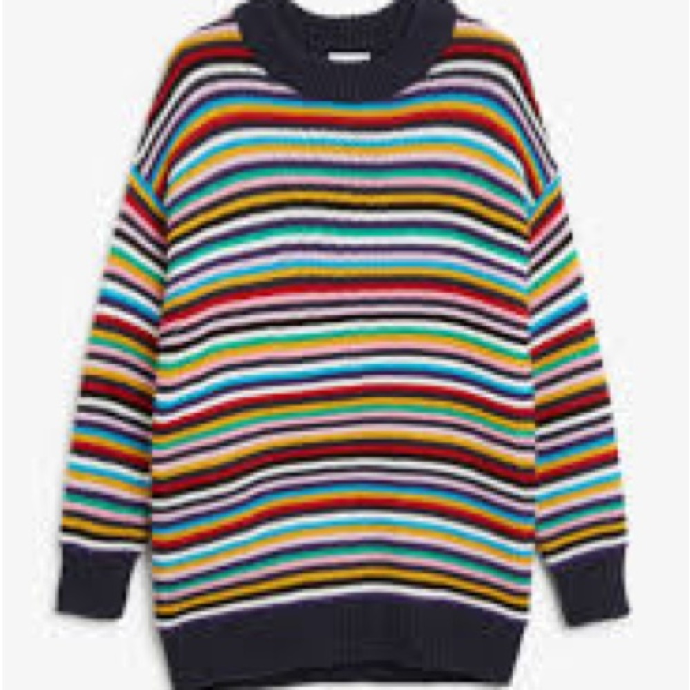 Monki Colorful Striped Crew Neck Sweater